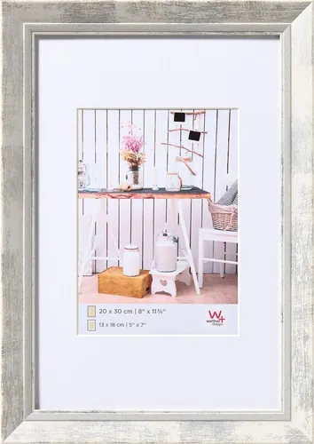 Walther Design Bilderrahmen Chalet 40 x 60 cm mit Passepartout - Wand- & Tischbilderrahmen im eleganten Chalet-Design, flexibel einsetzbar mit Passepartout für 30 x 40 cm oder ohne für 40 x 60 cm Fotos.