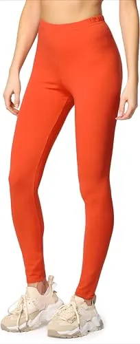 Merry Style Leggings Damen Baumwolle für das ganze Jahr Bequeme Leggings Blickdicht Damen Ideal für Yoga Sport Gym und Freizeit MS10-198 (Rost,M)