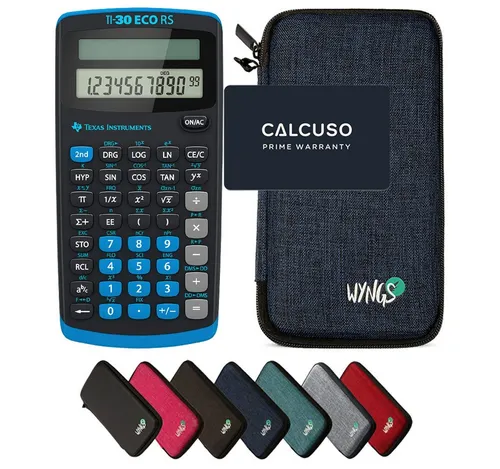 Texas Instruments TI-30 ECO RS Taschenrechner mit WYNGS Schutztasche - Taschenrechner mit 134 Funktionen, umweltfreundlichem Solarbetrieb und klarer Tastatur. Inklusive robuster WYNGS Schutztasche für optimale Sicherheit und Schutz.