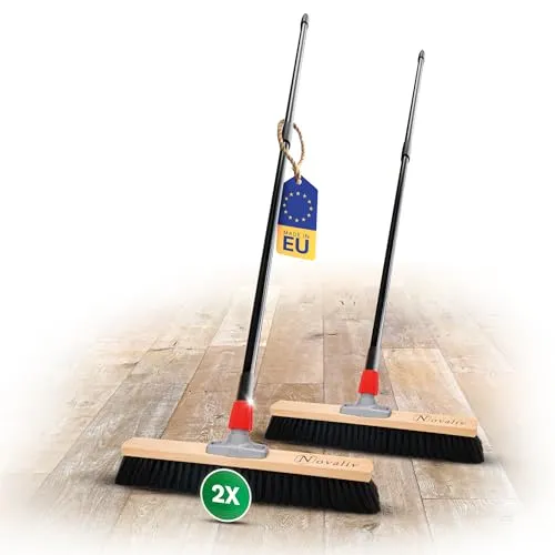 Novaliv 2X Rosshaarbesen mit Teleskopstiel 50 cm in schwarz von Novaliv