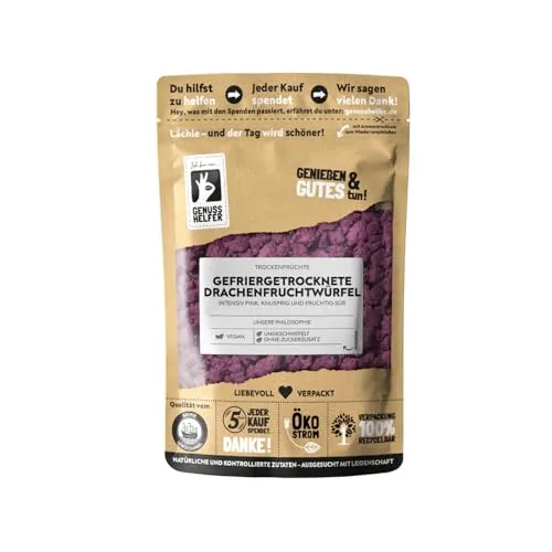 Bremer Gewürzhandel Drachenfruchtwürfel pink, gefriergetrocknet, 100% Frucht, 50g