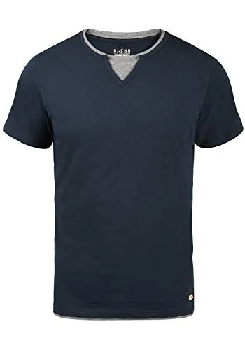 Blend Leonis Herren T-Shirt Kurzarm Shirt mit Rundhalsausschnitt, Größe:XL, Farbe:Navy (70230)