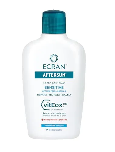 Ecran Aftersun Sensitive, feuchtigkeitsspendende und reparierende Milch für empfindliche und atopische Haut, repariert, spendet Feuchtigkeit und beruhigt die Haut nach Sonneneinstrahlung, 200 ml