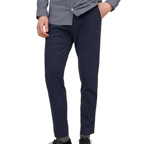 JACK & JONES Male Chino Hose Slim Fit - Wanderhosen aus 50% recyceltem Polyester, bequem mit normaler Bundhöhe und ideal für aktive Freizeitgestaltung.