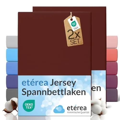 etérea Jersey 2er Set Spannbettlaken 80x160cm