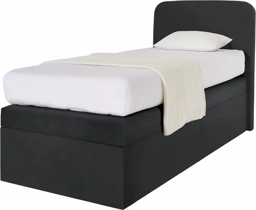 WESTFALIA SCHLAFKOMFORT Boxspringbett, schwarz, 105cm - Komplettbett mit Bonnell-Federkernmatratze und Kaltschaum-Topper, ideal für erholsamen Schlaf und wahlweise mit Bettkasten für zusätzlichen Stauraum.