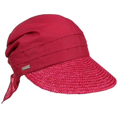 Seeberger Damen Sonnenhut - Sportliches Stroh- und Stoffcap, Einfarbig, Gr. One Size - Sonnenhüte für Damen, sportliches Design mit tollem Tragekomfort dank Gummizug und hautfreundlichem Schweißband. Idealer Sonnenschutz mit einer Schirmlänge von ca. 9,5 cm.