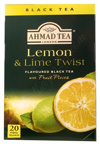 AHMAD TEA Lemon & Lime Twist 20 Schwarzer Beutel Tee Folie Aroma versiegelt á 2g