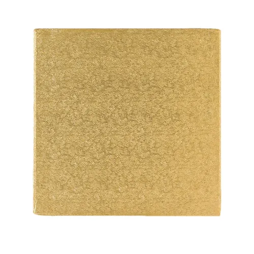 Tortenplatte / Cakeboard 35,4cm quadratisch | aus fester Pappe | golden kaschier