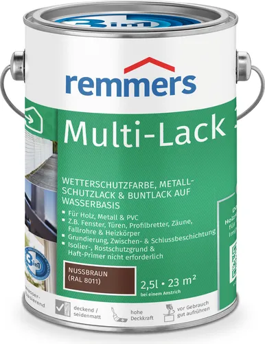 Remmers Wetterschutzfarbe Multi-Lack 3in1 anthrazitgrau 2,5L - Hochwertige Holzschutzfarbe für Innen und Außen, bietet hervorragenden Korrosionsschutz und Wetterbeständigkeit. Ideal für Fenster, Türen und Gartenhäuser.