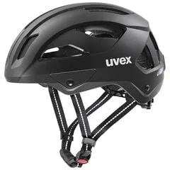 Uvex City Stride black matt 59-61 - Fahrradhelm für Erwachsene mit schlagfester Außenschale und stoßabsorbierender EPS-Innenschale. Optimale Sichtbarkeit durch reflektierende Elemente und Plug-in-LED. Ideal für Alltag, Radfahren und Mountainbiken.
