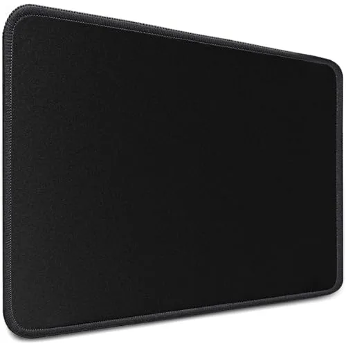 Sidorenko Mauspad 28x20cm - Mousepad mit Vernähte Kanten - Mouse Pad rutschfest - Mausunterlage in schwarz, Mausped für PC mit glatter Oberfläche, Mouspad klein, Maus Pad für alle Maustypen, Mauspat