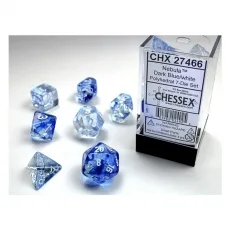 Chessex Würfel - Nebula Dark Blue/white (7-Würfelset) 292547