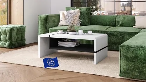 designimpex Couchtisch Folk 01 - Beistelltische fürs Wohnzimmer, elegantes Design mit großer Ablagefläche, ideal kombinierbar mit verschiedenen Einrichtungsstilen.