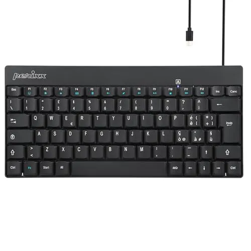 Perixx PERIBOARD-422 Mini-Tastatur, USB-C, Anschluss Typ C, italienisches Layout, schwarz