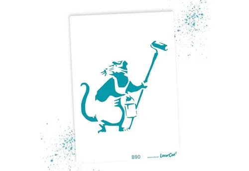 LaserCad Motivschablone BANKSY Streetart für Graffiti, Airbrush, Deko