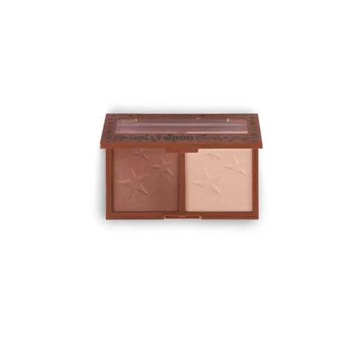 W7 Hollywood Bronze & Glow – Gepresster Puder Duo Shimmer Bronzer & Highlighter - Konturieren & Highlighten - Veganes Make-up