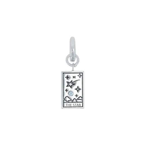 Amor Charm 925 Sterling Silber Damen Charms, mit Zirkonia synth., 2,2 cm, Weiß, Tarotkarten, Kommt in Schmuck Geschenk Box, 2038546