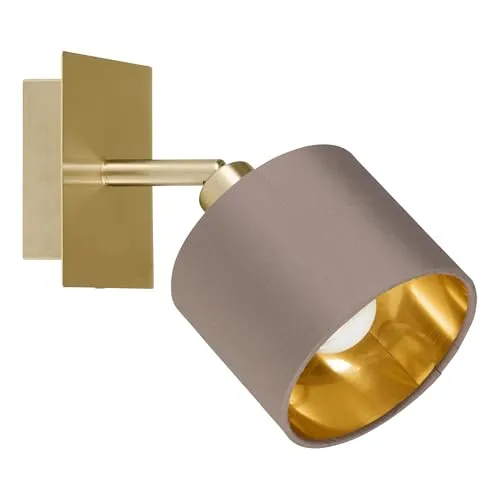Eglo 97536 VALBIANO E14 Wandleuchte - Edles Design in Messing-Gebürstet Gold - Wandleuchten, stilvolle Beleuchtung mit elegantem Finish für ein gemütliches Ambiente in jedem Raum.