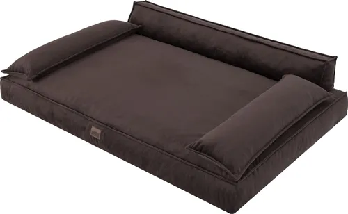 Hundebett CHAMPION ( 78 x 54 cm ) – robustes Samt Haustierbett mit abnehmbarem Bezug, waschbar & komfortabel – Doggy