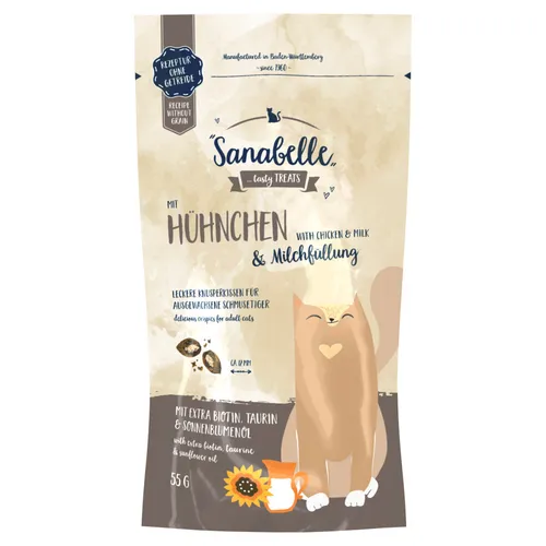 Sanabelle Knusperkissen Huhn & Milch 55 g, NEU