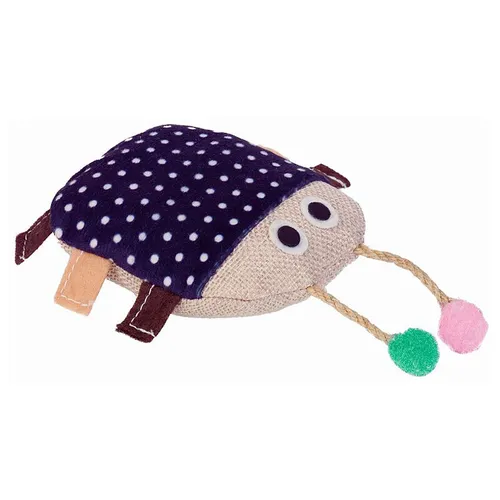 Nobby Stoff Käfer mit Catnip blau braun - 10 cm Spielzeug, aus weichem Stoff-Mix für spielerischen Katzen Spaß mit Catnip