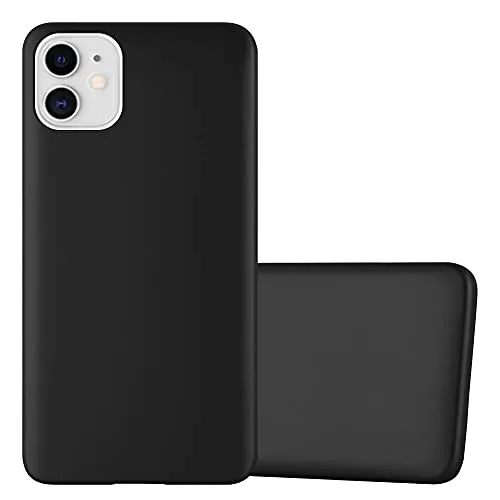 Cadorabo Hülle kompatibel mit Apple iPhone 11 Schutzhülle TPU Silikon Case Metallic Design Slim Kratzfest Weiche Gummi mit Rundumschutz Case Hülle für iPhone 11 in Schwarz