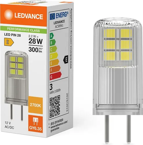 Ledvance LED Stiftsockellampe Pin 2,2W = 28W GY6,35 klar 300lm Warmweiß 2700K