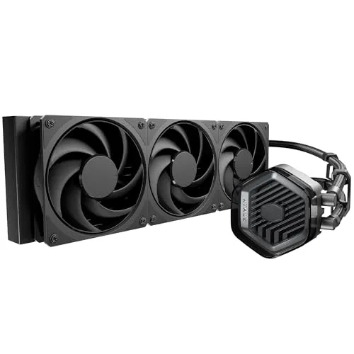 Cooler Master MasterLiquid 360 Atmos Stealth CPU-Wasserkühler - Effizientes AIO-Wasserkühlsystem mit Doppelkammerpumpe für optimierte Kühlleistung. Vorinstallierte Mobius 120 Black-Lüfter sorgen für leisen Betrieb und hohe Haltbarkeit. Kompatibel mit Intel und AMD Sockeln.