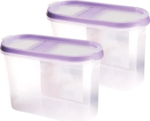 Vorratsdosen mit Deckel 1,4 Liter ( 2er Pack / Lila ), Luftdicht Schüttdose BPA frei, Vorratsbehälter Set