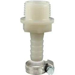 Tecuro - Schlauchtülle Ø 50 Mm X 2 Zoll Ag, Mit Edelstahlschlauchschelle - Nylon Weiß