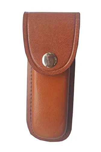 scherenkauf Echt-Leder-Etui für Taschenmesser mit Gürtelschlaufe