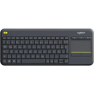 Logitech K400 Plus - Kabellose Touch-TV-Tastatur mit 10m Reichweite, integriertes Touchpad für komfortable Steuerung vom Sofa aus