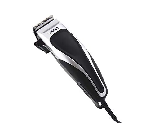Hayger Style Haarschneidemaschine, Edelstahl, 10 W, (3 mm, 6 mm, 9 mm und 12 mm), mit AC-Motor, ergonomisch und praktisch, einstellbare Klingenhöhe und abnehmbare Klinge