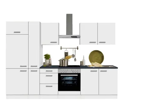 OPTIFIT Küchenzeile Odense, mit E-Geräten, Breite 300 cm, mit 28 mm starker Arbeitsplatte