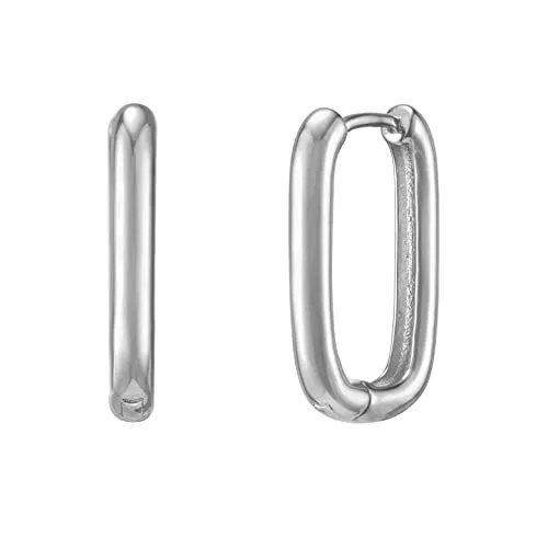 Brandlinger ® eckige Statement Ohrringe Silber 925 - Ohrringe für Damen aus hochwertigem Silber 925, vergoldet mit 18 Karat Weißgold, nickelfrei und allergiefreundlich – ideal als Geschenk für besondere Anlässe.