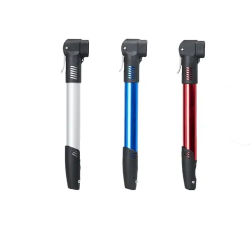mucHome 1x Mini Luftpumpe 28cm kompakte Fahrradpumpe mit Fahrradhalterung für alle Ventile geeinget (AV, DV, SV) Duokopf aus Aluminium für Fahrräder/Luftmatratzen oder Bälle