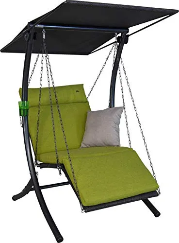 Angerer Hollywoodschaukel 1-Sitzer Swing Smart - Gartenschaukel Made in Germany - Gartenmöbel mit hochwertiger Bett-Funktion für bequemes Sitzen und Liegen, ideal für entspannte Stunden im Garten oder auf dem Balkon.