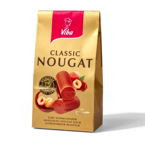 GOURVITA DE Viba Classic Nougat 100g - Mini-Version - Sonstige Süßigkeiten mit unvergleichlich zartem Haselnussnougat, ideal für unterwegs oder als süße Auszeit.