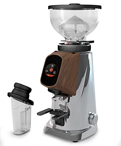 Fiorenzato AllGround Kaffeemühle 230V EU Dark-T Titan Mahlscheiben - Chromegehäuse Eichenholz