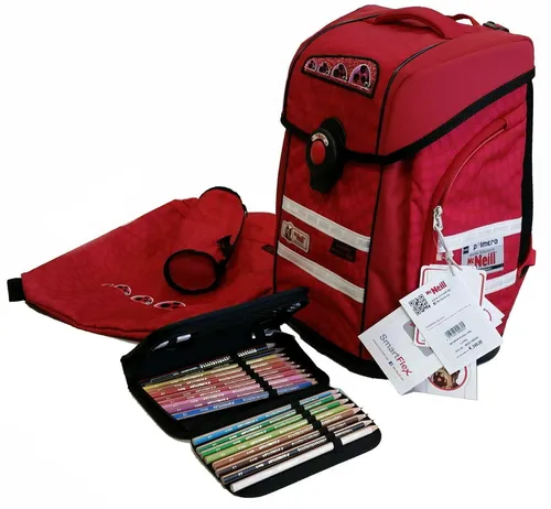 Produktbild McNeill Ergo PRIMERO Schulranzen-Set 4-teilig Schultasche Schoolbag Mädchen Rot