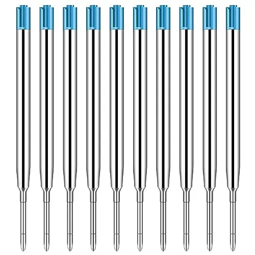 10er-Set Großraumminen für Kugelschreiberminen Großraumminen Metall Ersatzminen für das G2-Format,Kompatible Minen 1,0mm Strichstärke M,Ersatzminen - Kugelschreiber Minen Schreibfarbe Blau