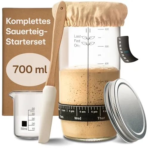 Sauerteig Starter Set 700ml mit Zubehör von Praknu