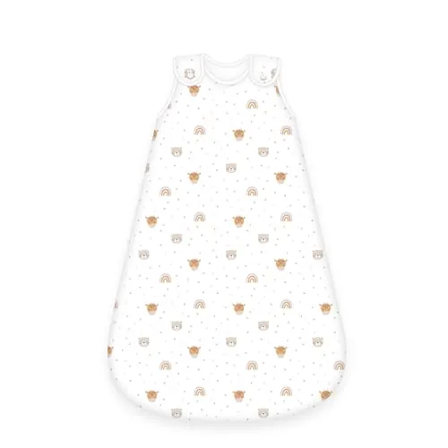 Herding babybest Baby-Schlafsack Little Friends, 70 cm - Babyschlafsäcke mit seitlichem Reißverschluss, TOG-Wert 2,5 für optimalen Komfort und viel Bewegungsfreiheit, aus 100% Baumwolle für ein angenehmes Schlafklima.