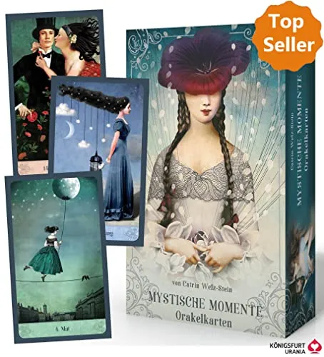Mystische Momente Oracle-Karten - Dekorative Box mit Silberprägung, 52 Inspirationskarten und einem 60-seitigen Booklet für tiefgehende spirituelle Einsichten.
