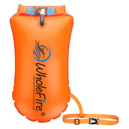 WholeFire 20L Schwimmboje wasserdichte aufblasbare Dry Bag Schwimmtasche für Wassersport, offene Wasserschwimmer, Triathleten, Kajakfahren und Schnorchler