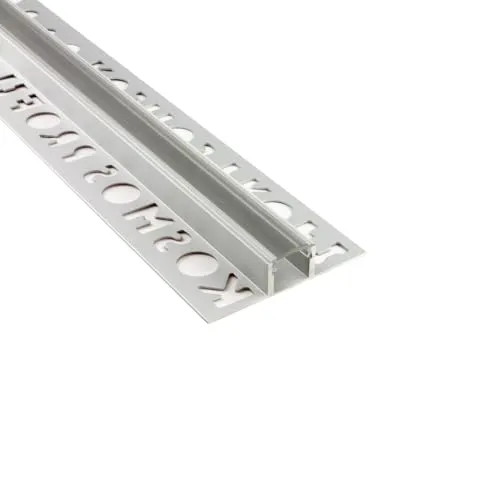 tktrading24 T77 LED Alu Premium Fliesenprofil Bordüre 10mm silber - 2m klar