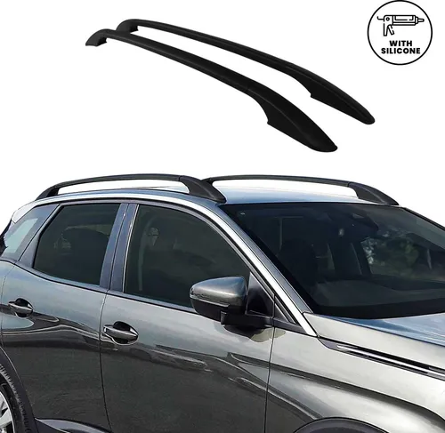 OMAC Alu Dachträger für Mercedes A Klasse W177 2018-2025 Schwarz (2-St) - Hochwertige, rostbeständige Dachreling aus Aluminium für eine einfache Montage. Verleiht Ihrem Fahrzeug Stil und Funktionalität, ideal für die Unterstützung von Gepäckträgern.