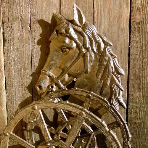 Schlauchhalter Gartenschlauchhalter Pferd, malerische Schlauchaufwicklung