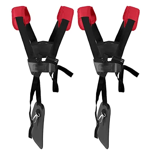 YOUSHARES Tragegurt Motorsense - 2 Stück Schultergurt Gurt Doppelschultergur Stihl Ersatzteile Rasentrimmer Cutter Trimmer Shoulder Strap für Stihl FS Freischneider, Schwarz Rot